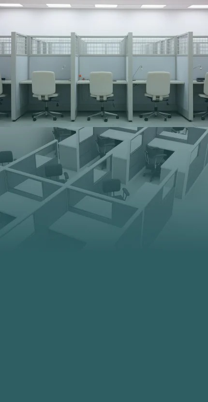 Renewed Glass Panel Cubicles newer bg mbl