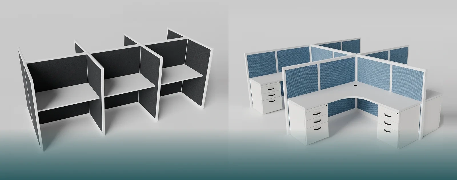 Cubicles Contrasting Fabric Panel Cubicles | eltru