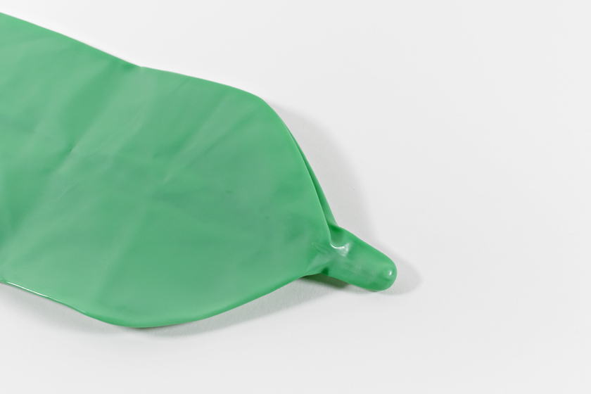 Close-up of Typenex Medical Reservoir Bag, showing soft green material.