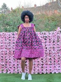 Short Reversed  Collar Ankara dress – angle 1 | Short Dresses Sisiosa