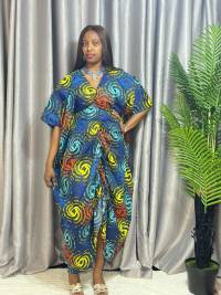 Ruched Ankara Bubu – angle 2 | Maxi Dresses Sisiosa