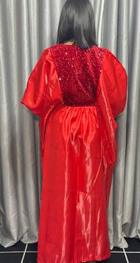 Red Sequin Embellished Bubu dress – angle 2 | Maxi Dresses Sisiosa