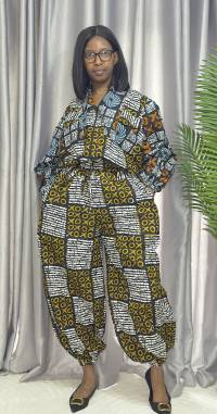 Ankara Two piece bomber set  – angle 1 | Trouser Set Sisiosa