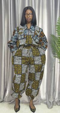 Ankara Two piece bomber set  – angle 2 | Trouser Set Sisiosa