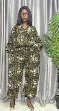 Ankara Two piece bomber set – angle 1 | Trouser Set Sisiosa