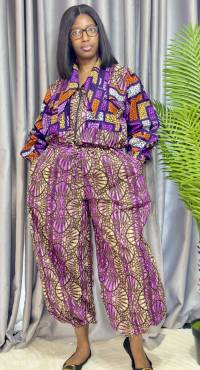 Ankara Two piece bomber set  – angle 1 | Trouser Set Sisiosa