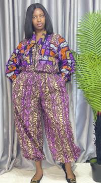 Ankara Two piece bomber set  – angle 2 | Trouser Set Sisiosa