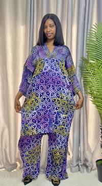 Adire crepe two piece set – angle 1 | Trouser Set Sisiosa