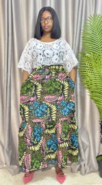 Ankara/lace two piece set – angle 2 | Skirt Set Sisiosa