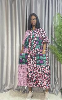 Ankara shirt dress  – angle 1 | Maxi Dresses Sisiosa