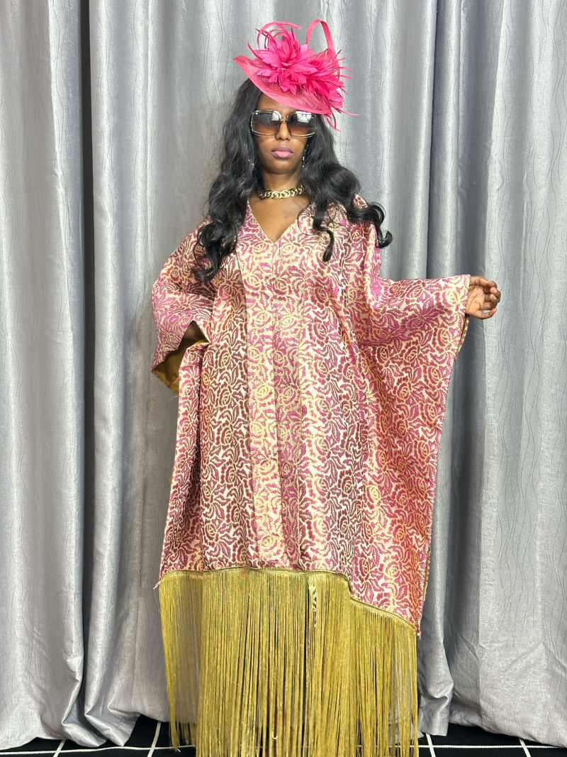 Damask fringe bubu – Damask Maxi Dresses | Sisiosa UK
