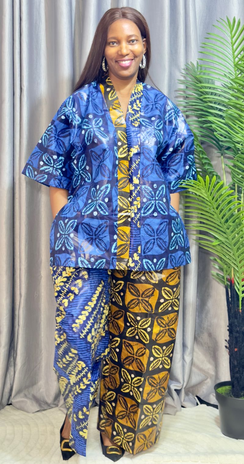 Polish Kampala 2 Piece Trouser Set – Ankara Trouser Set | Sisiosa UK