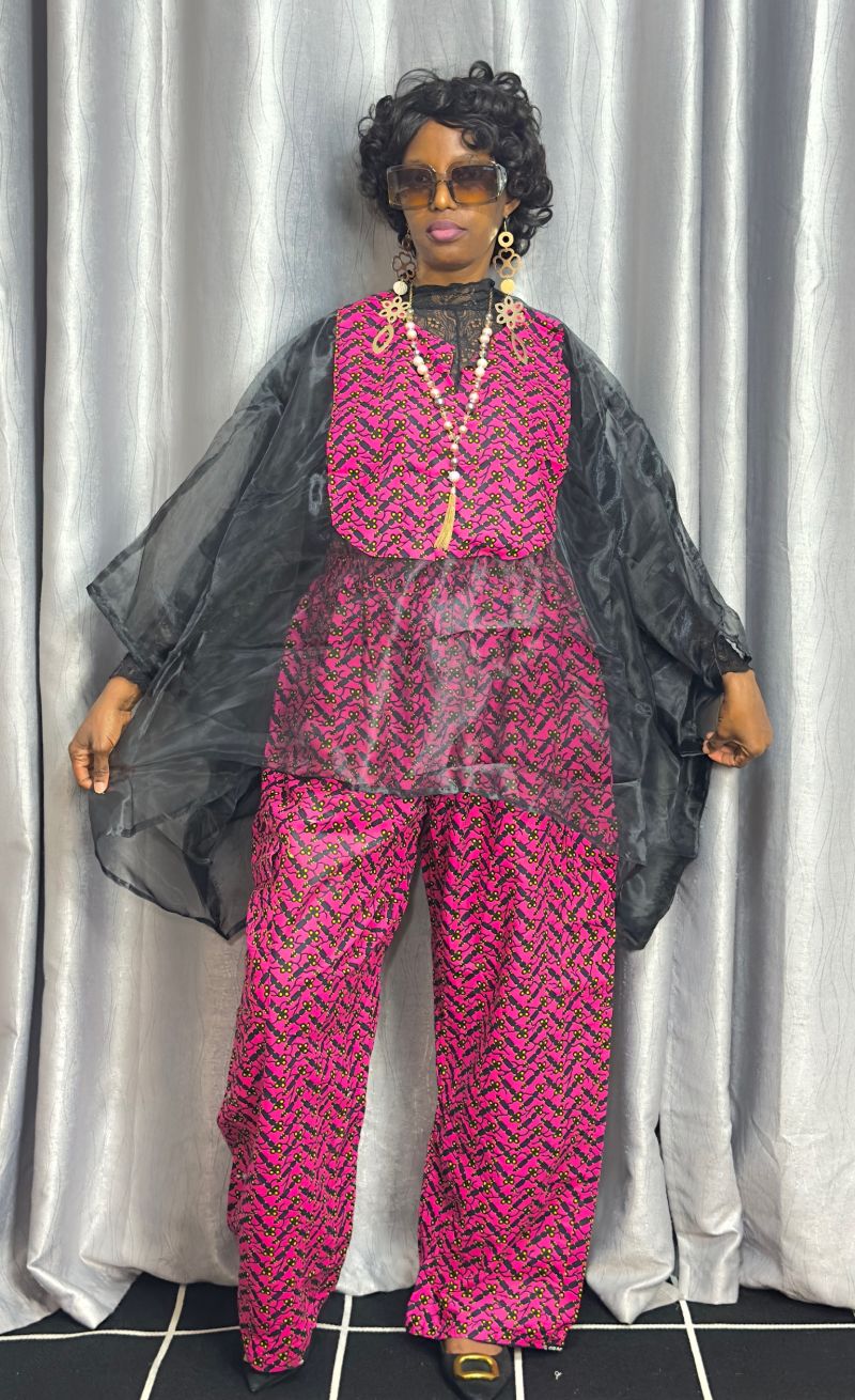 Organza/cotton Ankara set – Ankara Trouser Set | Sisiosa UK