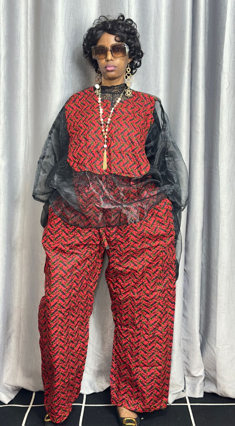 Organza/ Cotton Ankara Trouser Set – Ankara Trouser Set | Sisiosa UK