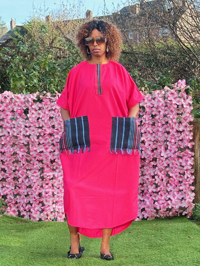 Pink Shirt Dress – Cotton Stripes Maxi Dresses | Sisiosa UK