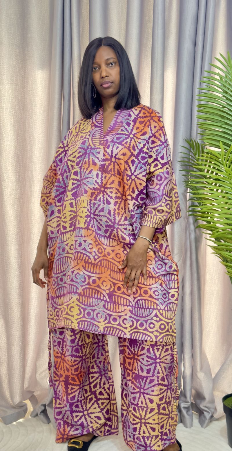 Adire crepe two piece set – Adire Trouser Set | Sisiosa UK
