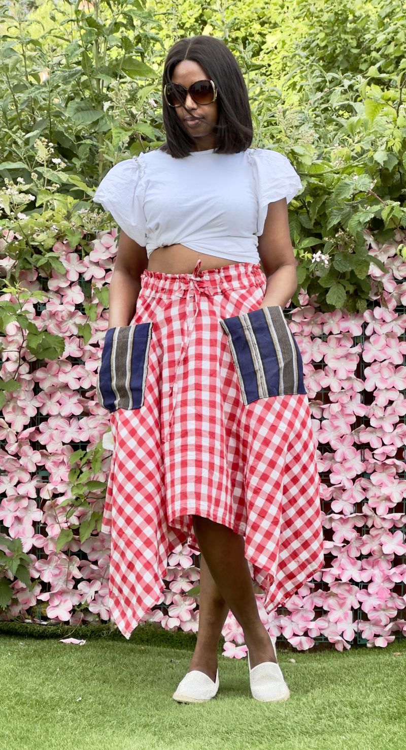Checkers Handkerchief Skirt – Cotton Stripes Bottoms