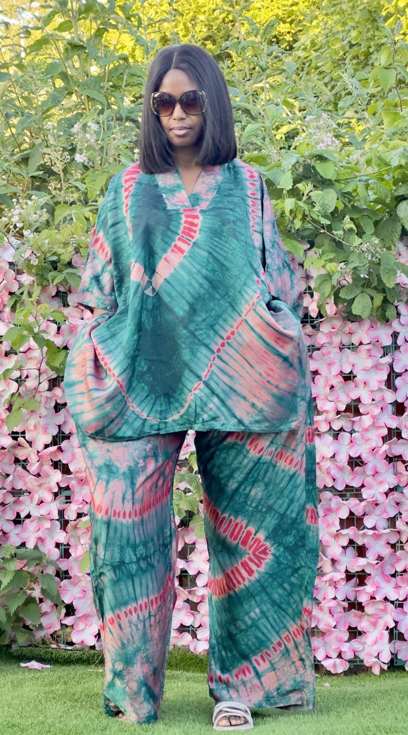 Adire Silk Two Piece set – Adire Trouser Set