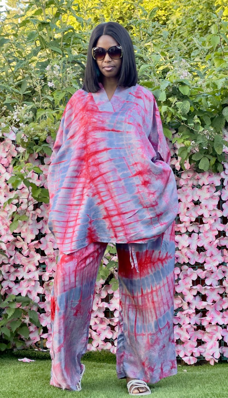 Adire Silk Two Piece set – Adire Trouser Set