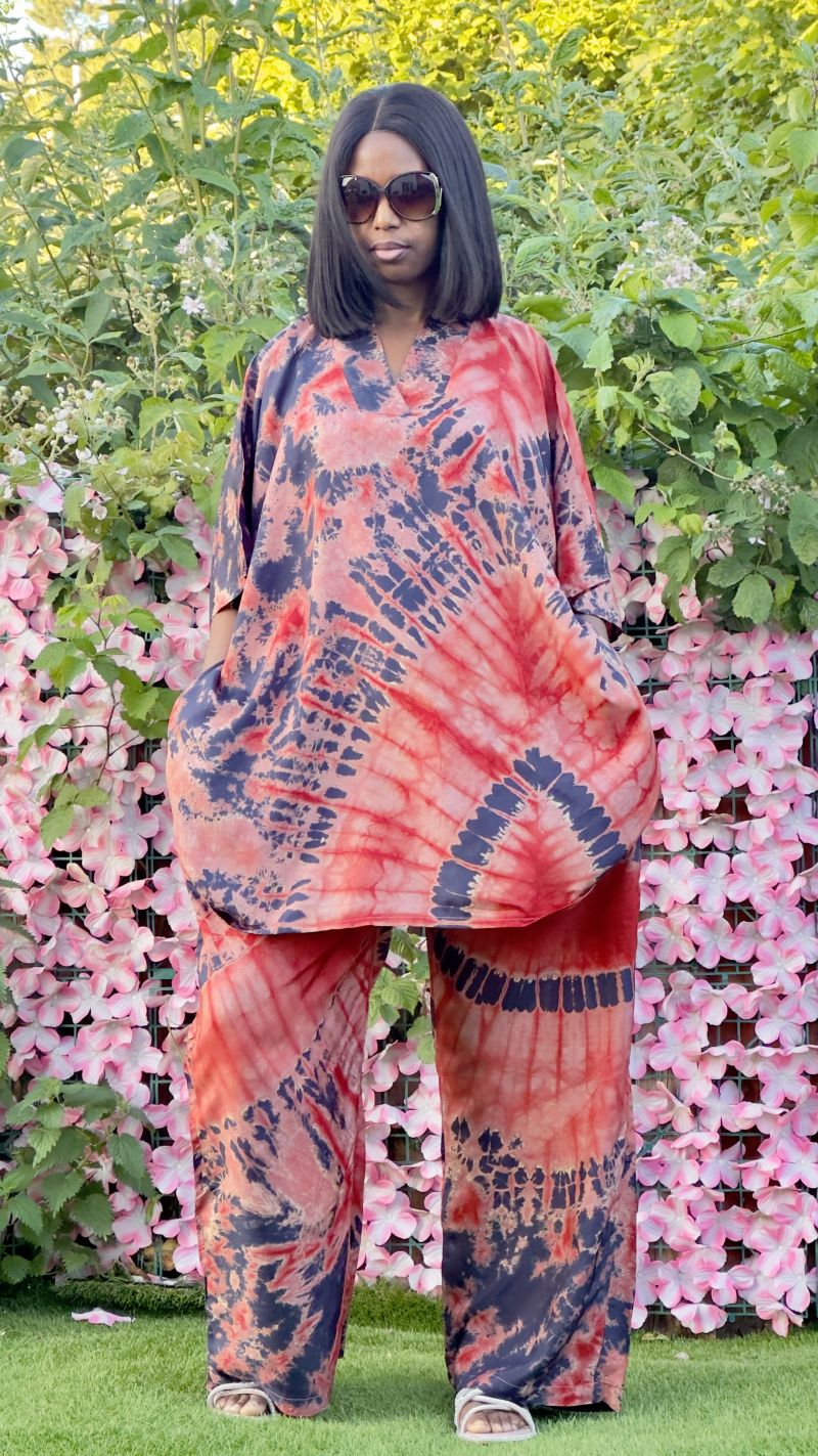 Adire Silk Two Piece set – Adire Trouser Set