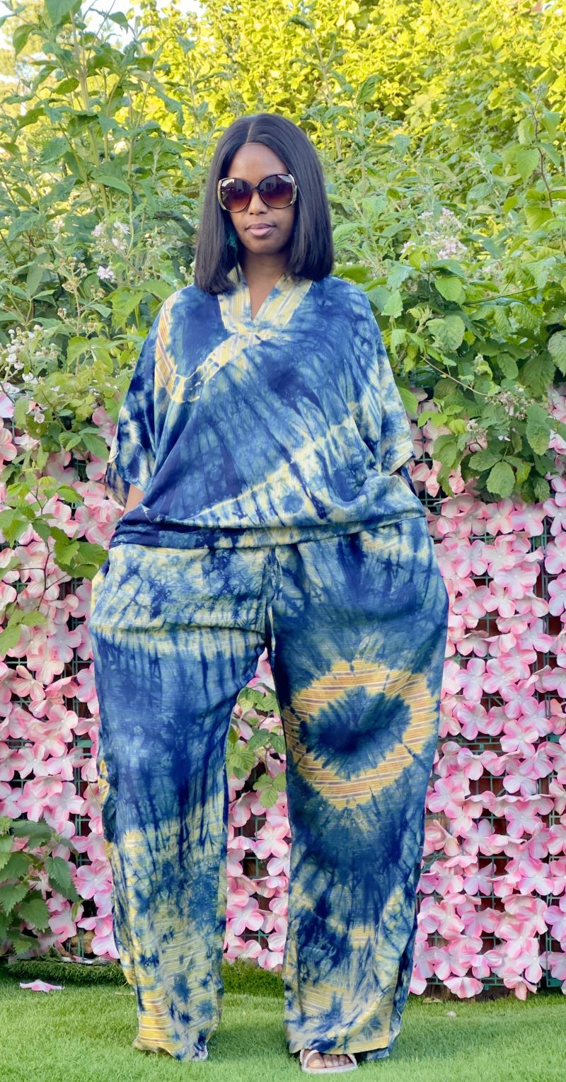 Adire Silk Two Piece set – Adire Trouser Set
