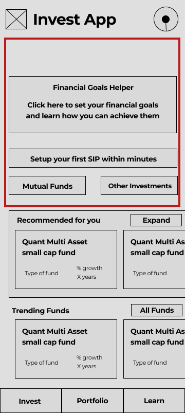 Invest Tab issues