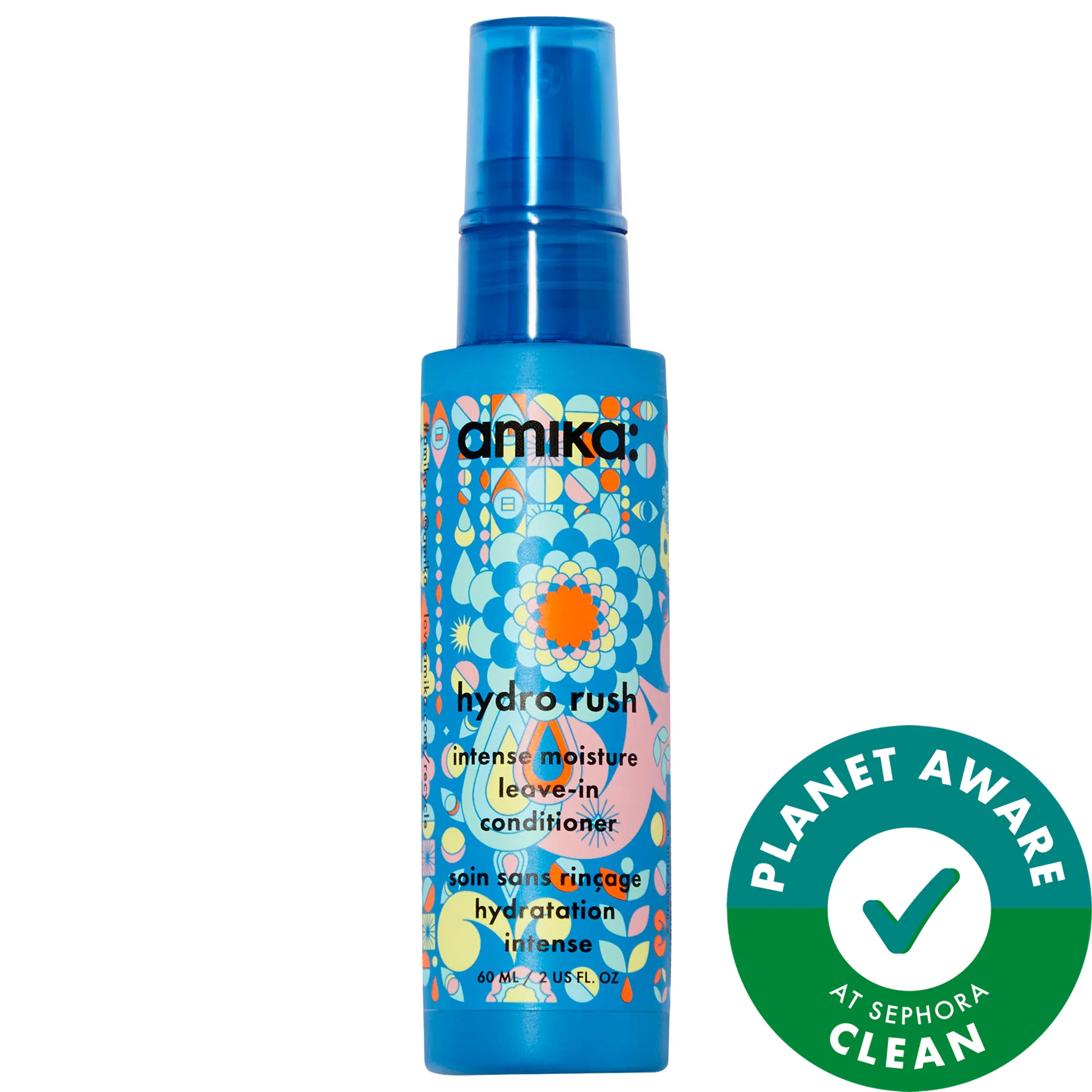 amika Mini Hydro Rush Intense Moisture Leave-In Conditioner with Hyaluronic Acid