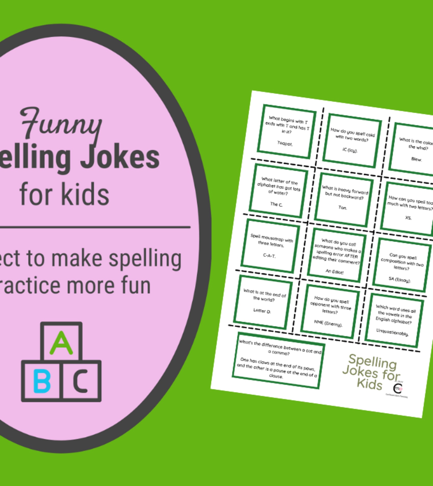 Funny Spelling Jokes the kids will love (with Printables) Funny Spelling Jokes the kids will love (with Printables)