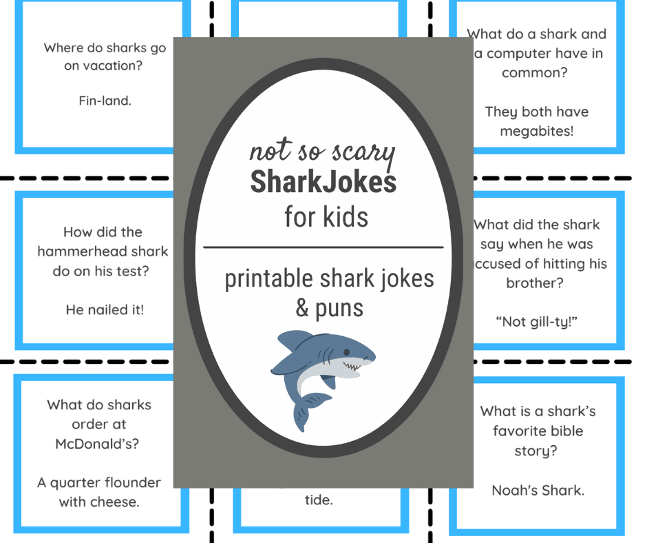 Funniest Shark Jokes for Kids. Printable Jokes & Puns