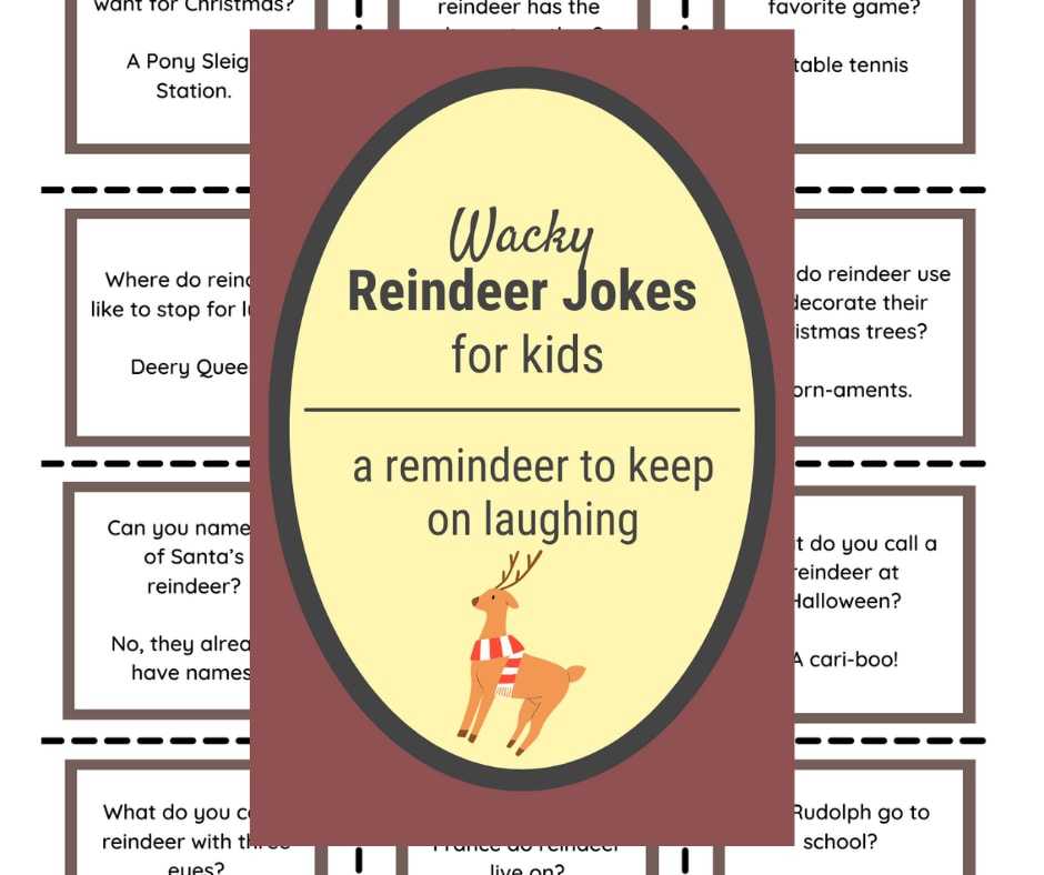 57 Reindeer Jokes and Reindeer Puns for Kids PRINTABLE