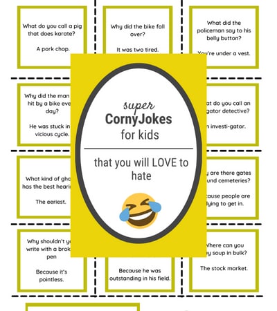 121 Corny Jokes for Kids You'll Love to Hate PRINTABLE