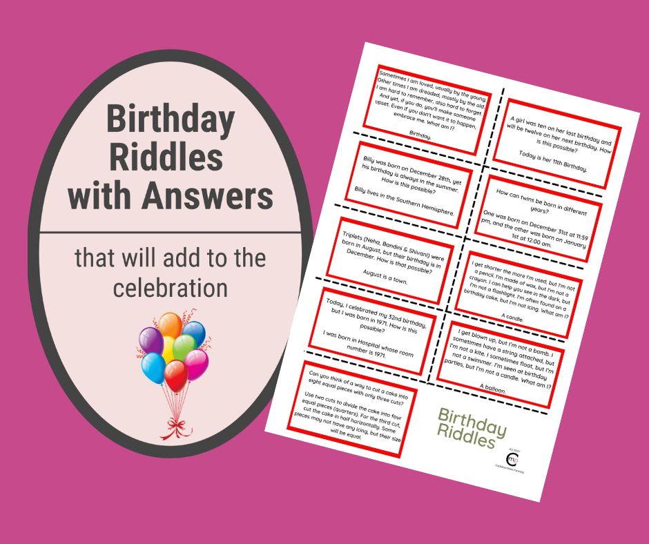 Birthday Riddles Birthday Riddles
