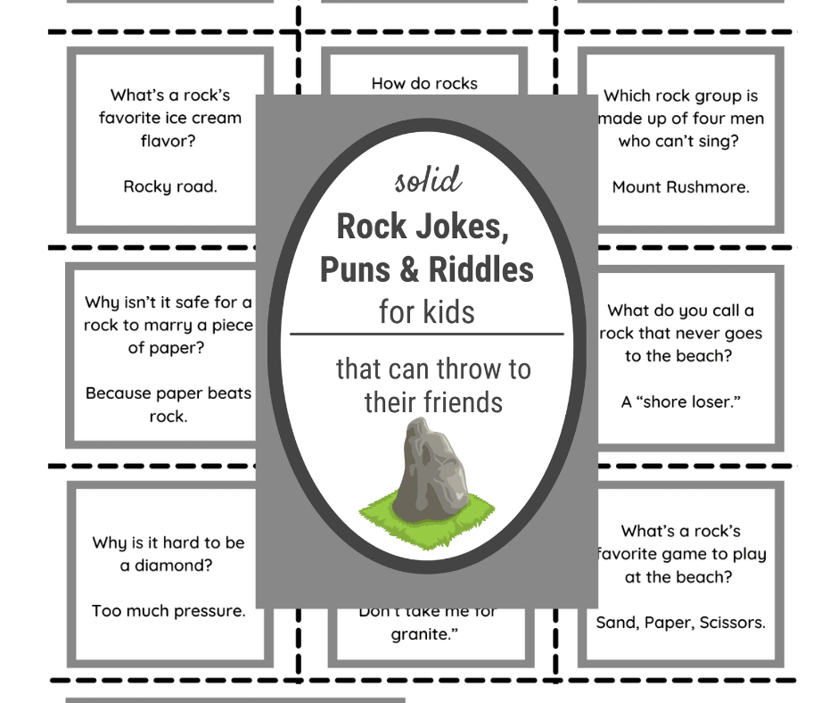 78 Rock Jokes, Rock Puns, and Rock Riddles PRINTABLE