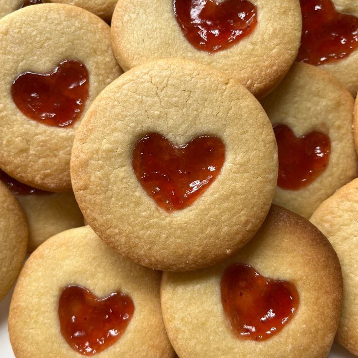 Strawberry Heart Linzers