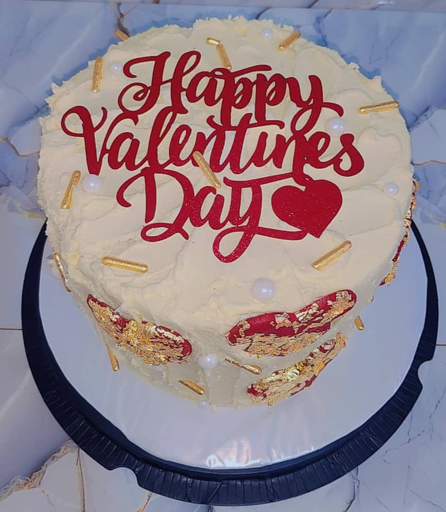Valentine Gold-Leaf Cake