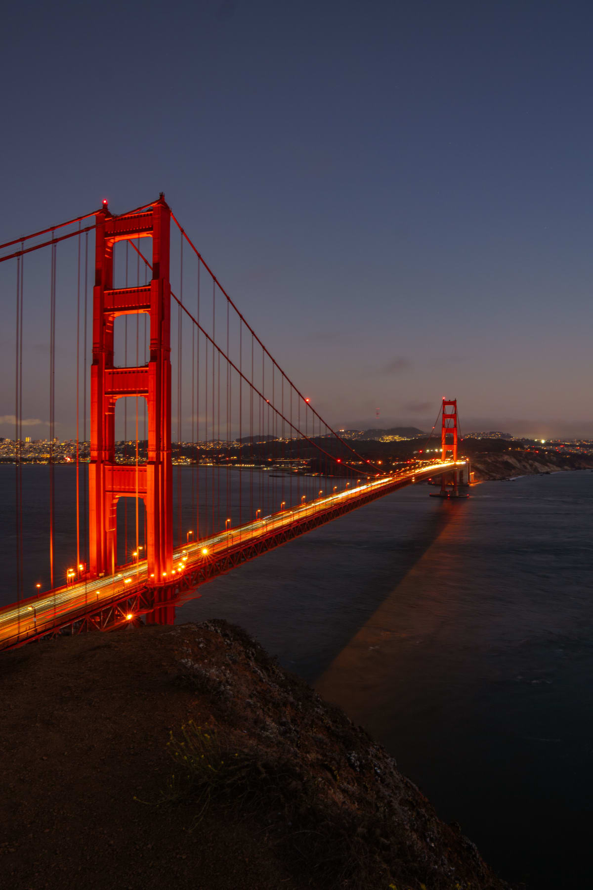 Golden Gate at Dusk - Vertical