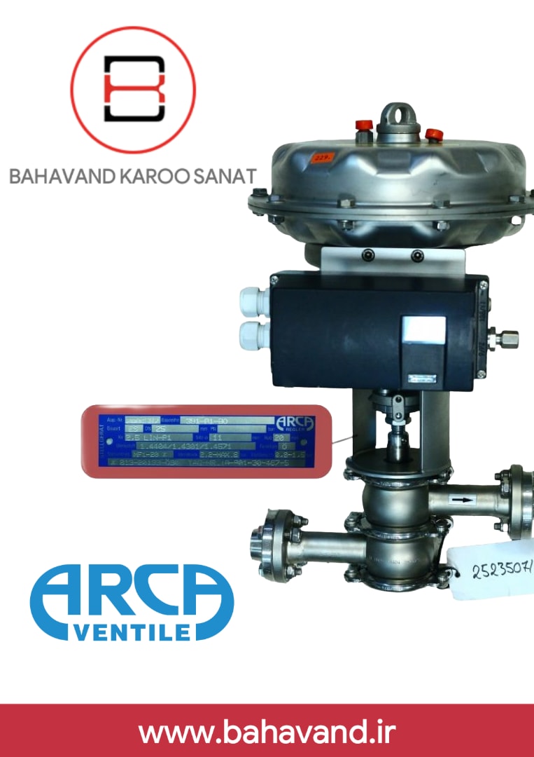 کنترل ولو (شیر کنترلی) ARCA VENTILE مدل 813-20133-OBQ 391-P1-BO با پوزیشنر 827A.E2-0BP-M10-G