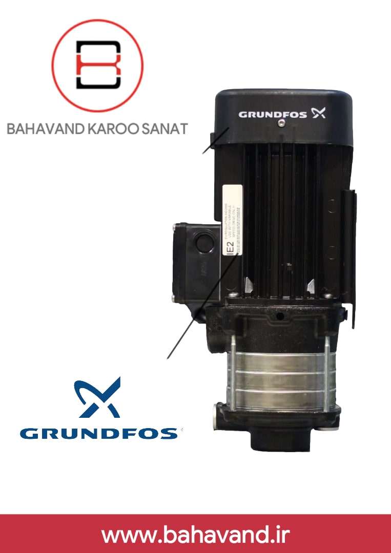 پمپ چندمرحله‌ای عمودی GRUNDFOS مدل CR64-2 A-F-A-E-HOOE با موتور MG160MB2-42FF300-H3 (PN-SN B-96123530-10000973)