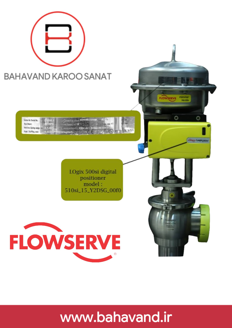 کنترل ولو (شیر کنترلی) KRONES مدل 1916P3 DN 80 PN 16 با پوزیشنر دیجیتال FLOWSERVE مدل Logix 500si (510si-15-Y2DSG-00F0)