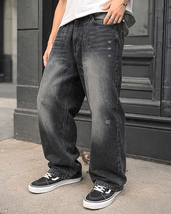 Washed Distressed Denim