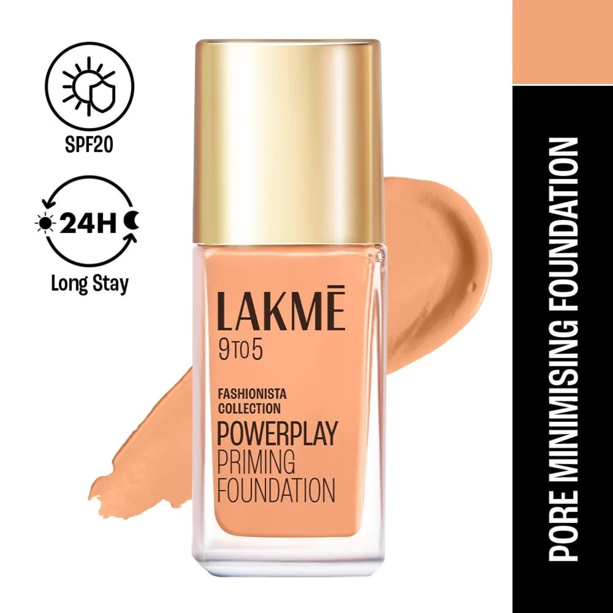 Lakme 9 To 5 Powerplay Priming Foundation W1-60 Warm Sand