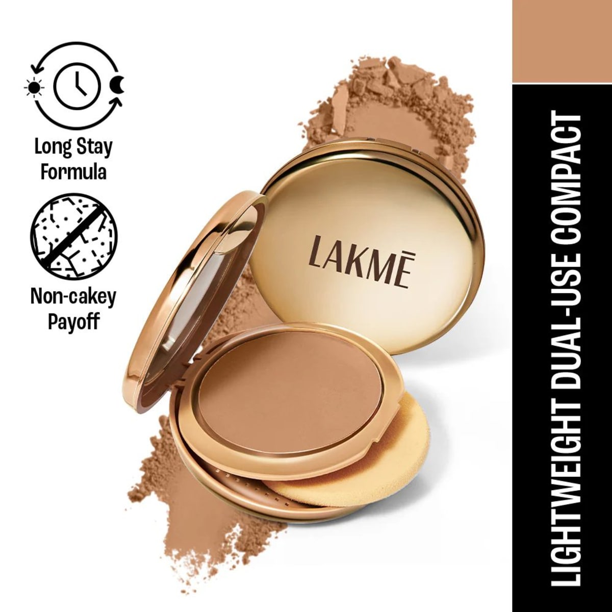 Lakme 9To5 Dual Finish Compact-Walnut
