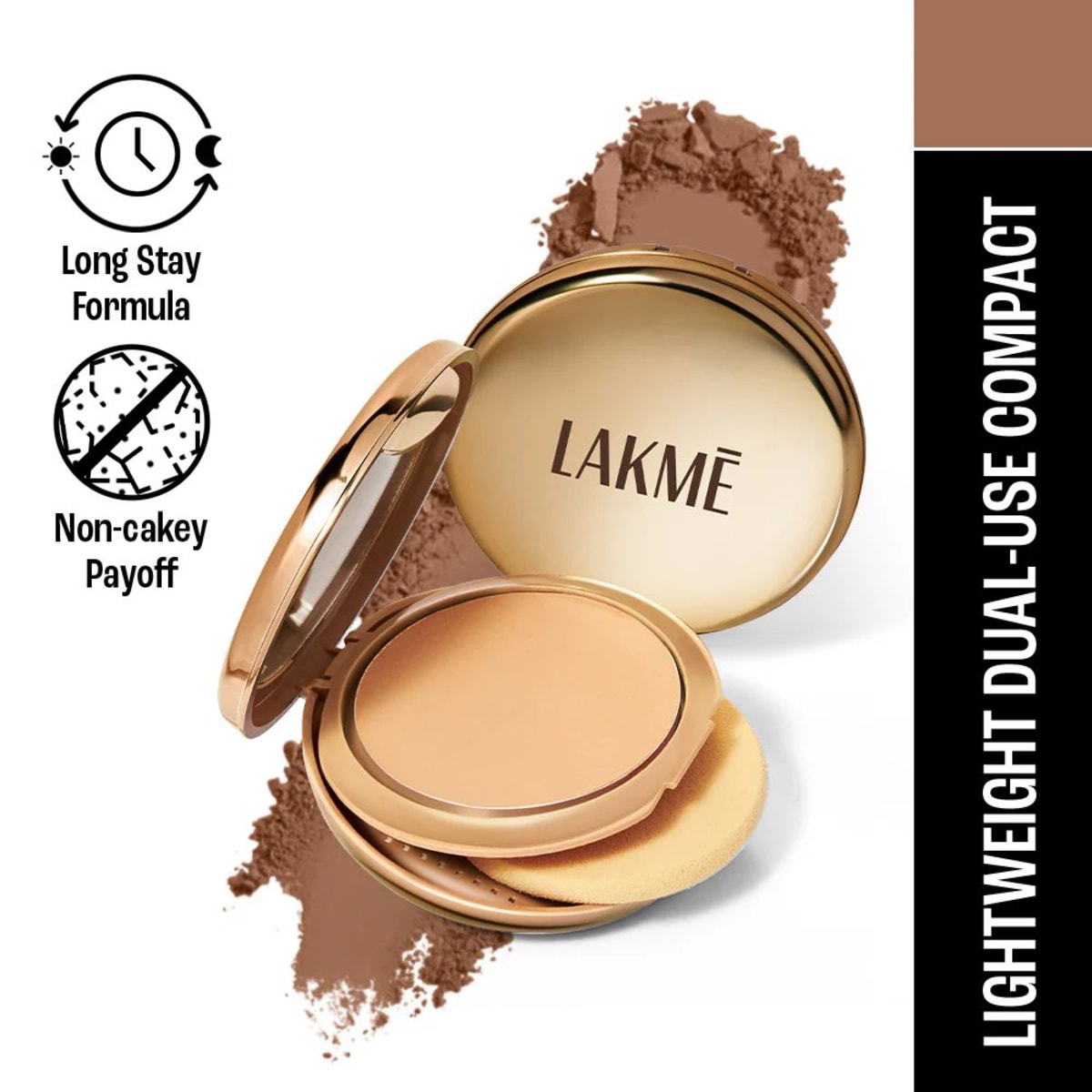 Lakme 9To5 Dual Finish Compact-Cocoa