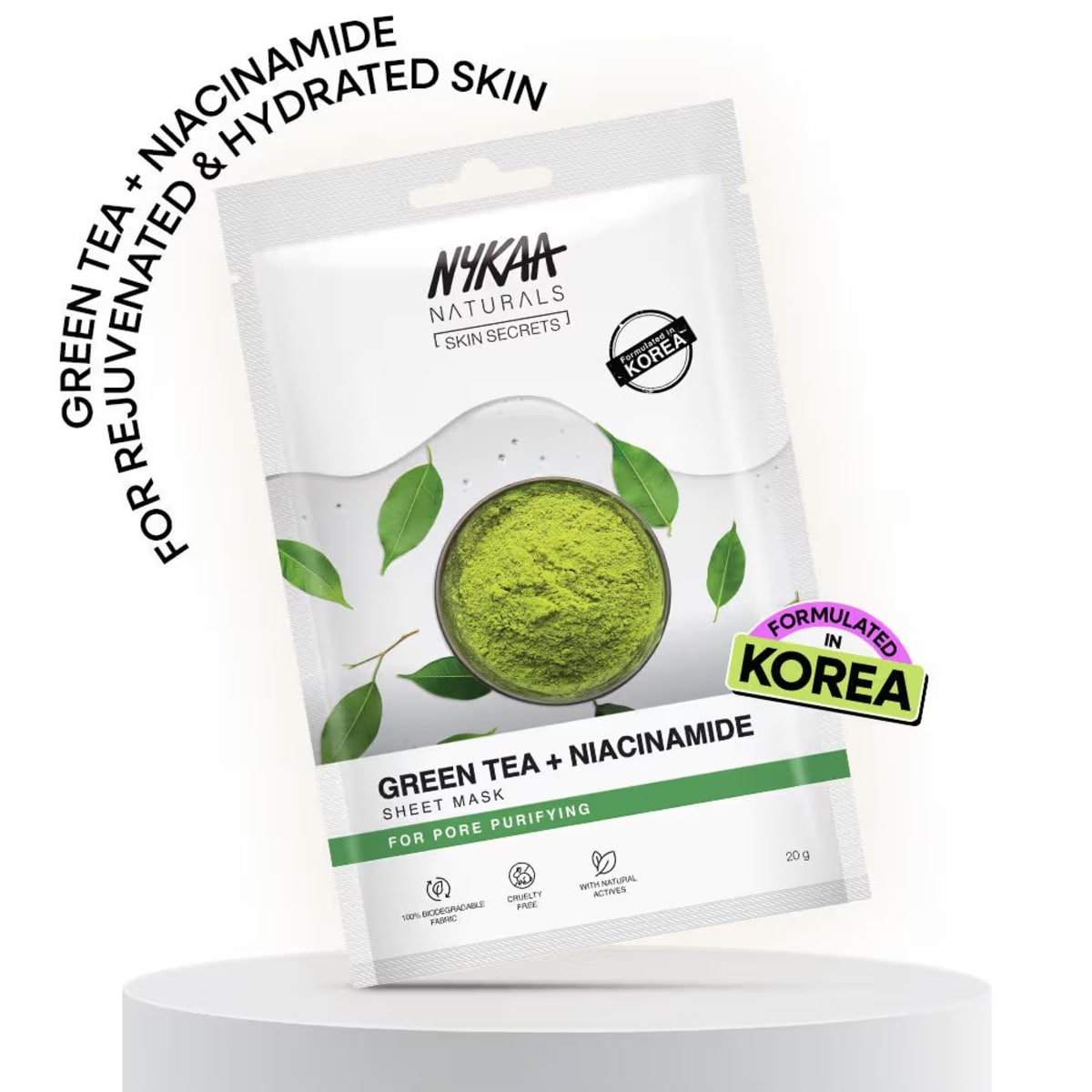 Nykaa Sheet Mask Green Tea+Niacinamide