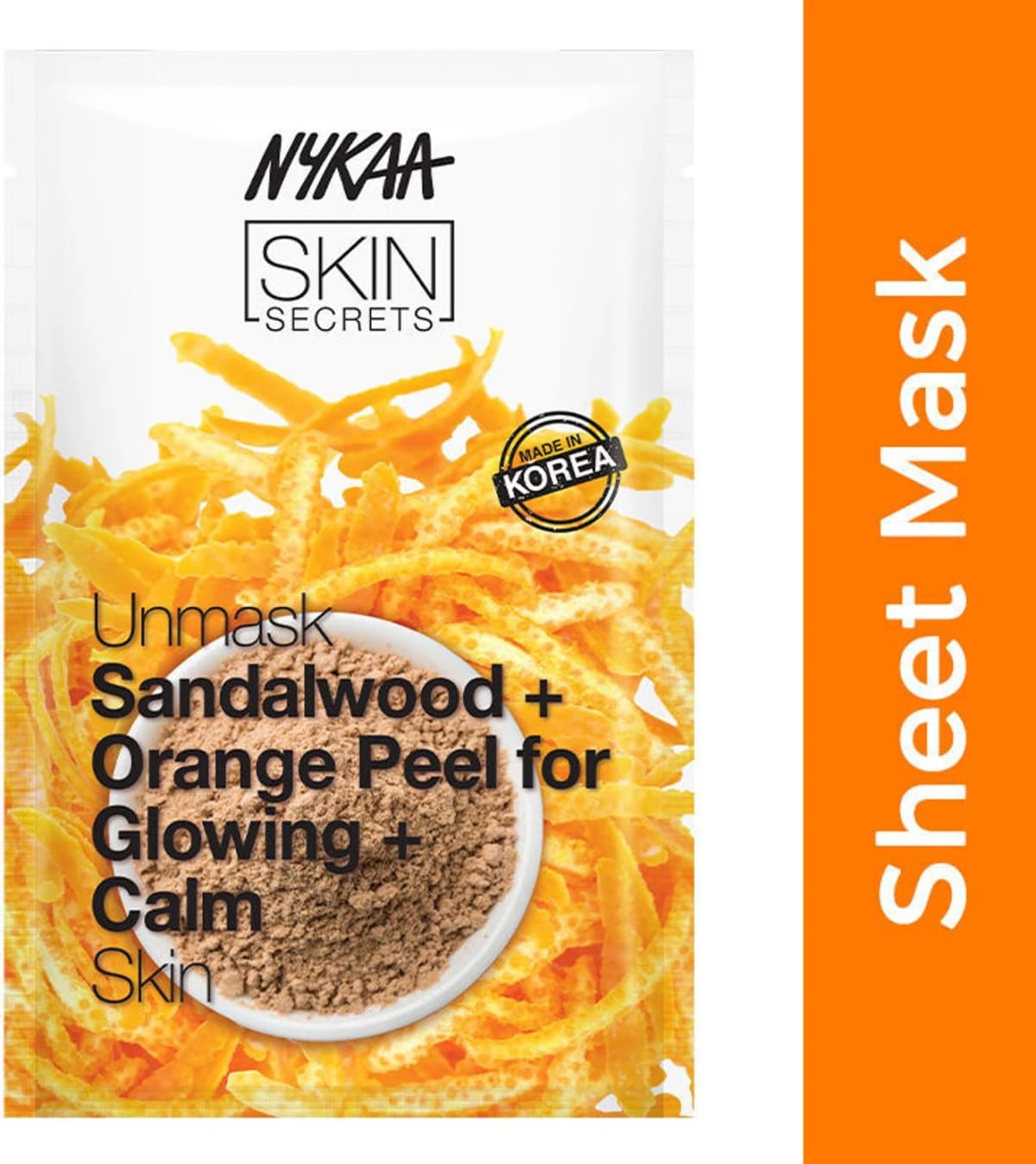 Nykaa Sheet Mask Sandalwood + Orange Peel