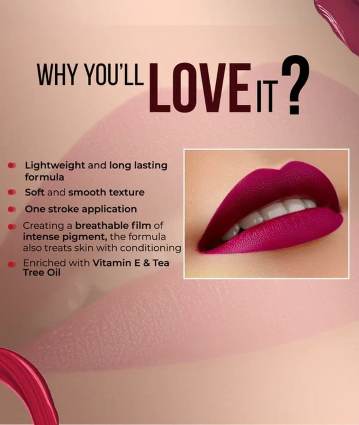 Cb Powerkiss Vegan Matte Lipclr Majestic 019 — view 4 Cb Powerkiss Vegan Matte Lipclr Majestic 019 — view 4