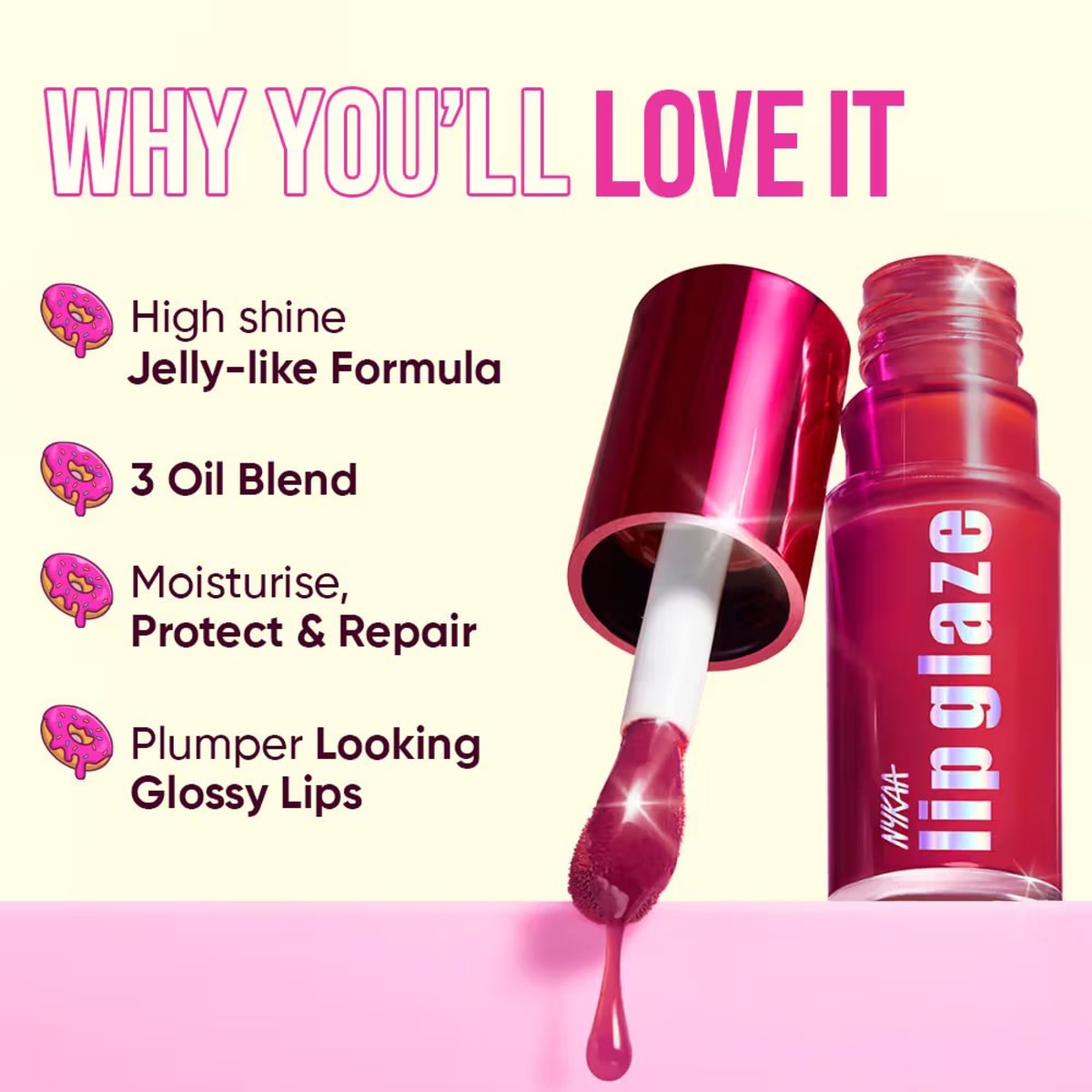 Nykaa Lip Glaze Raspberry Ganache — view 3 Nykaa Lip Glaze Raspberry Ganache — view 3