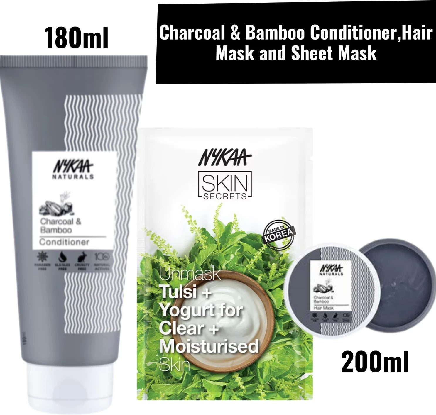 Nykaa Sheet Mask Charcoal & Bamboo