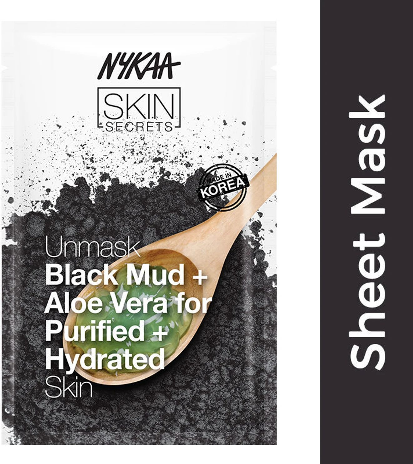 Nykaa Sheet Mask Black Mud Aloe Vera