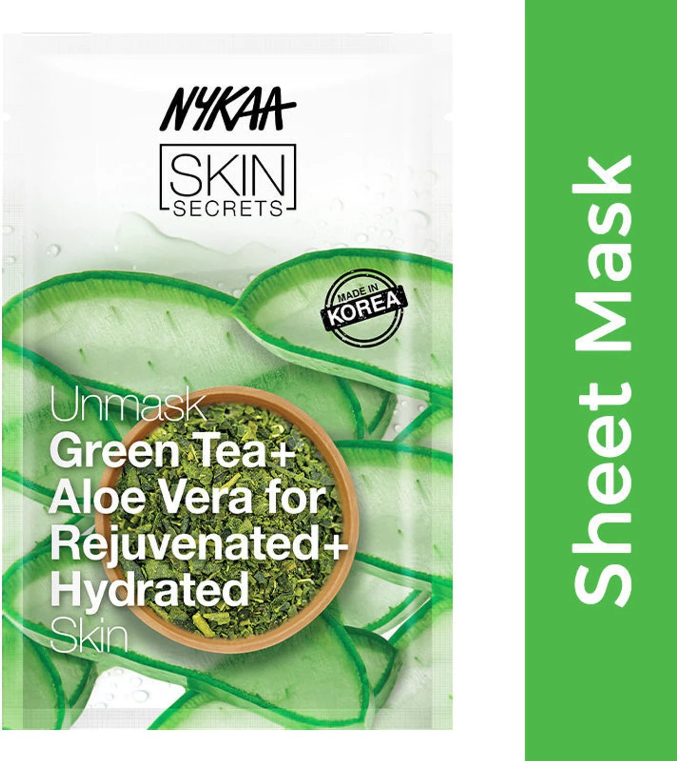 Nykaa Sheet Mask Green Tea Aloe Vera